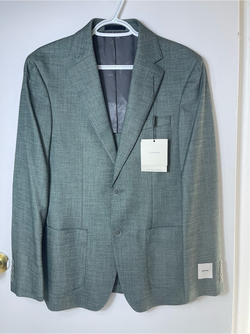 Calvin Klein Men's Mariano Forest Green Slim-Fit Sport Coat Size 38R Brand New